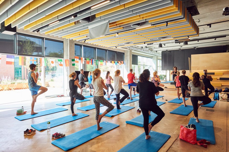 A yoga class