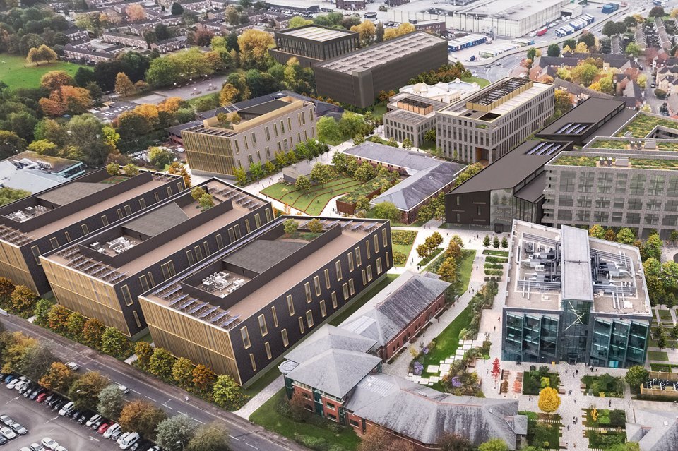 Aerial view of Base at Manchester Science Park
