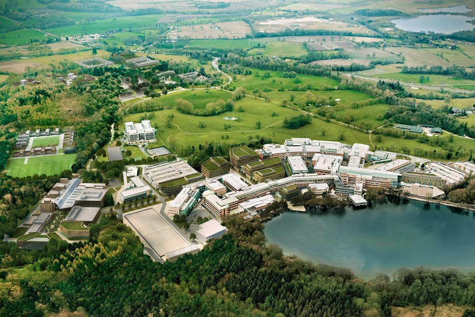 Birds eye view of Bruntwoods Alderley Park Campus